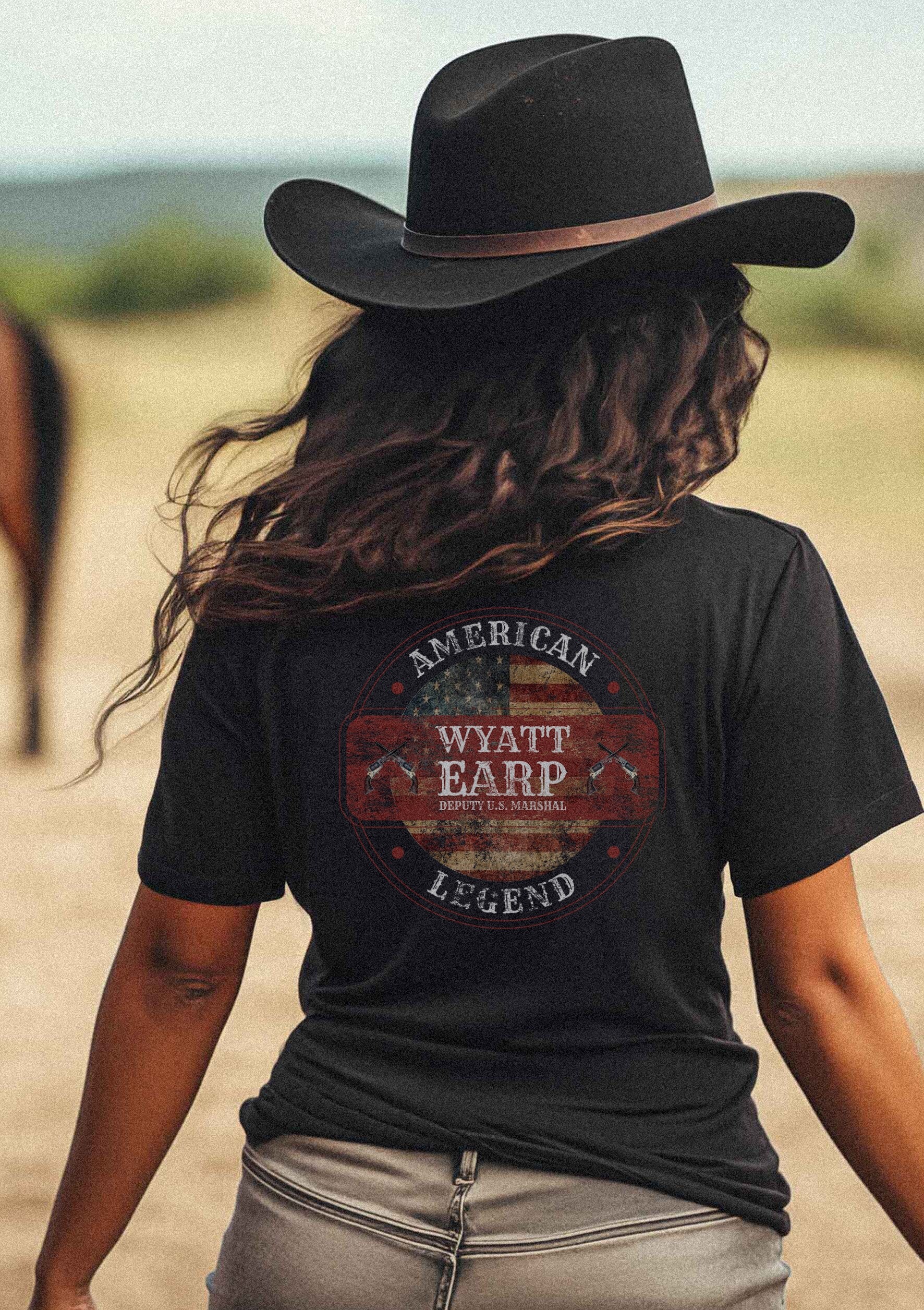 american-legends-wyatt-earp-t-shirt-back-graphic-women1-black american-legends-wyatt-earp-t-shirt-back-graphic-women1-black